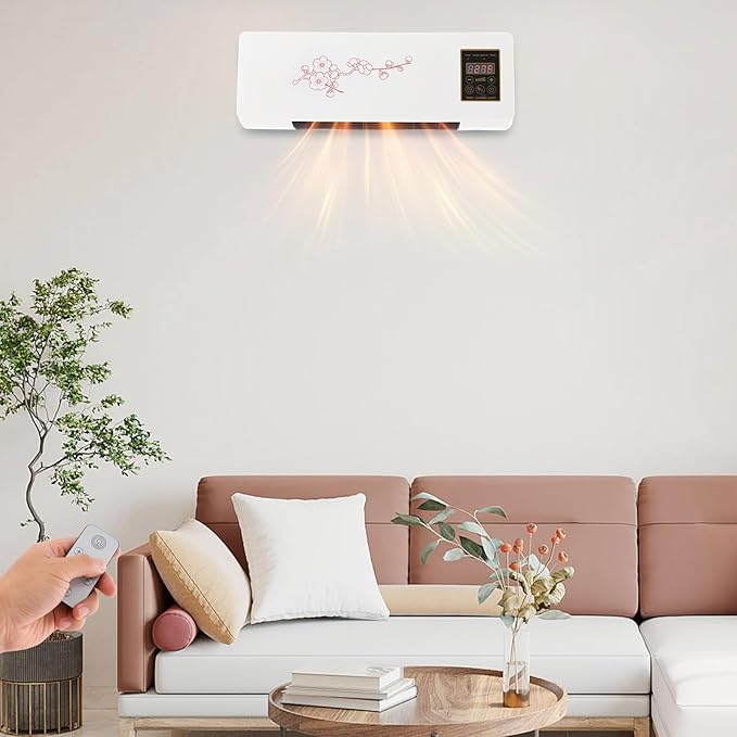 Calefactor Eléctrico de Pared PTC 1400W con Control Remoto y Temporizador miniatura 4