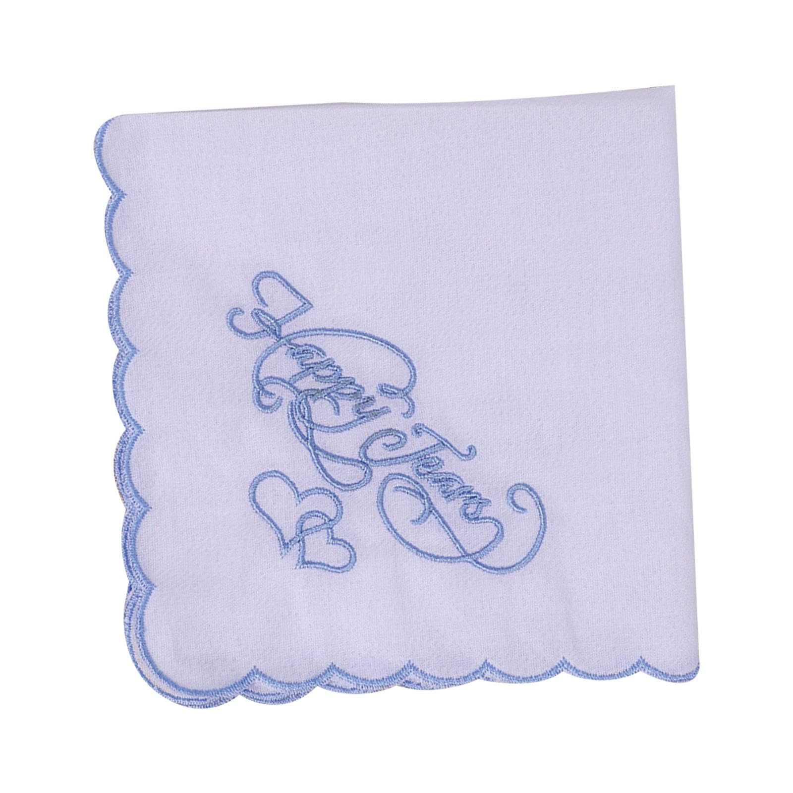Fentency Embroidered Cotton Handkerchief Wedding Favor Elegant Design White Decorative Square Kerchief 28x28cm
