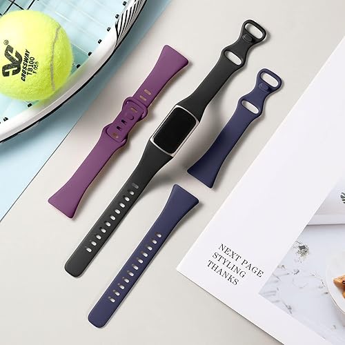 Vista 49 de Maledan Paquete de 3 correas compatibles con Fitbit Charge 5/Charge 6 bandas para hombres y mujeres, correa de repuesto deportiva suave y duradera