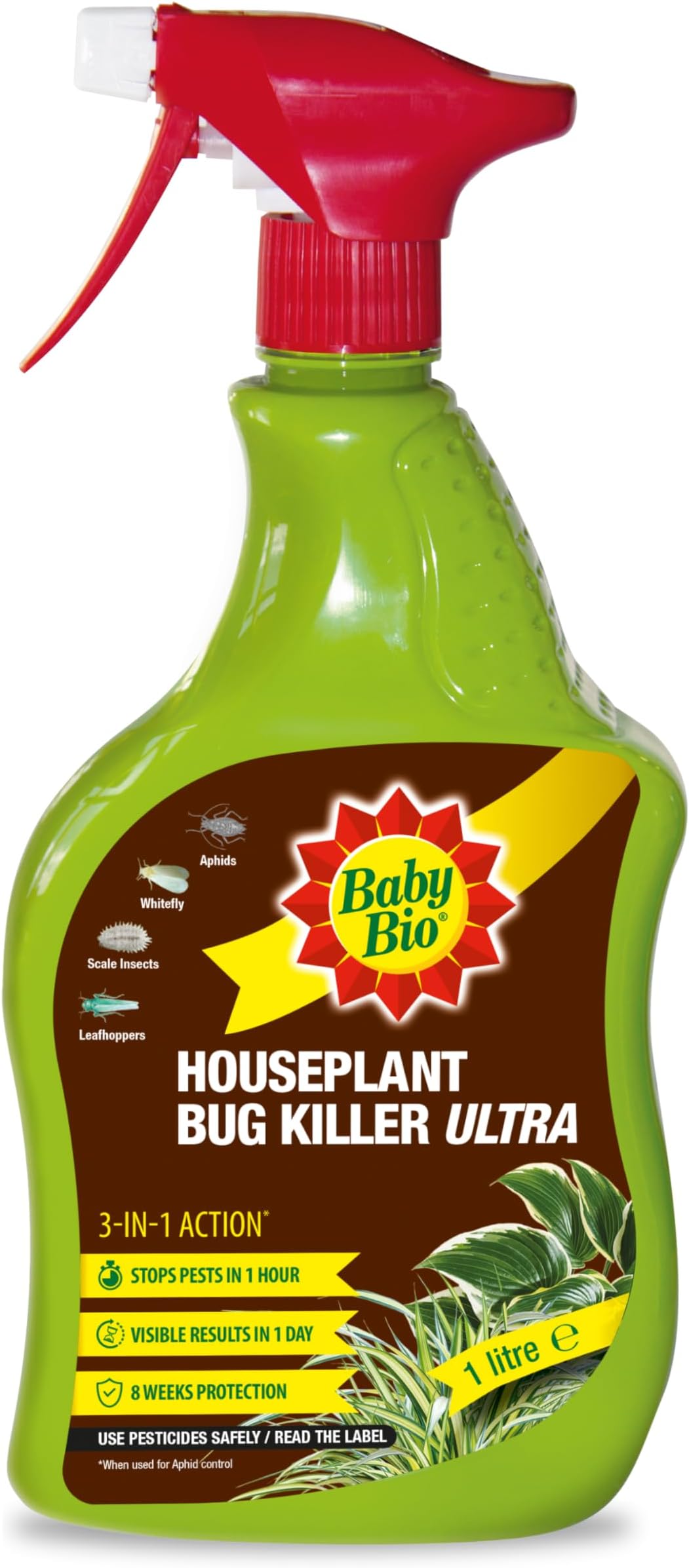 Baby Bio Houseplant Bug Killer Ultra - Fast-Acting Bug Killer Spray - Effective Insect Control for Houseplants - Protection for Houseplants, 1 Litre