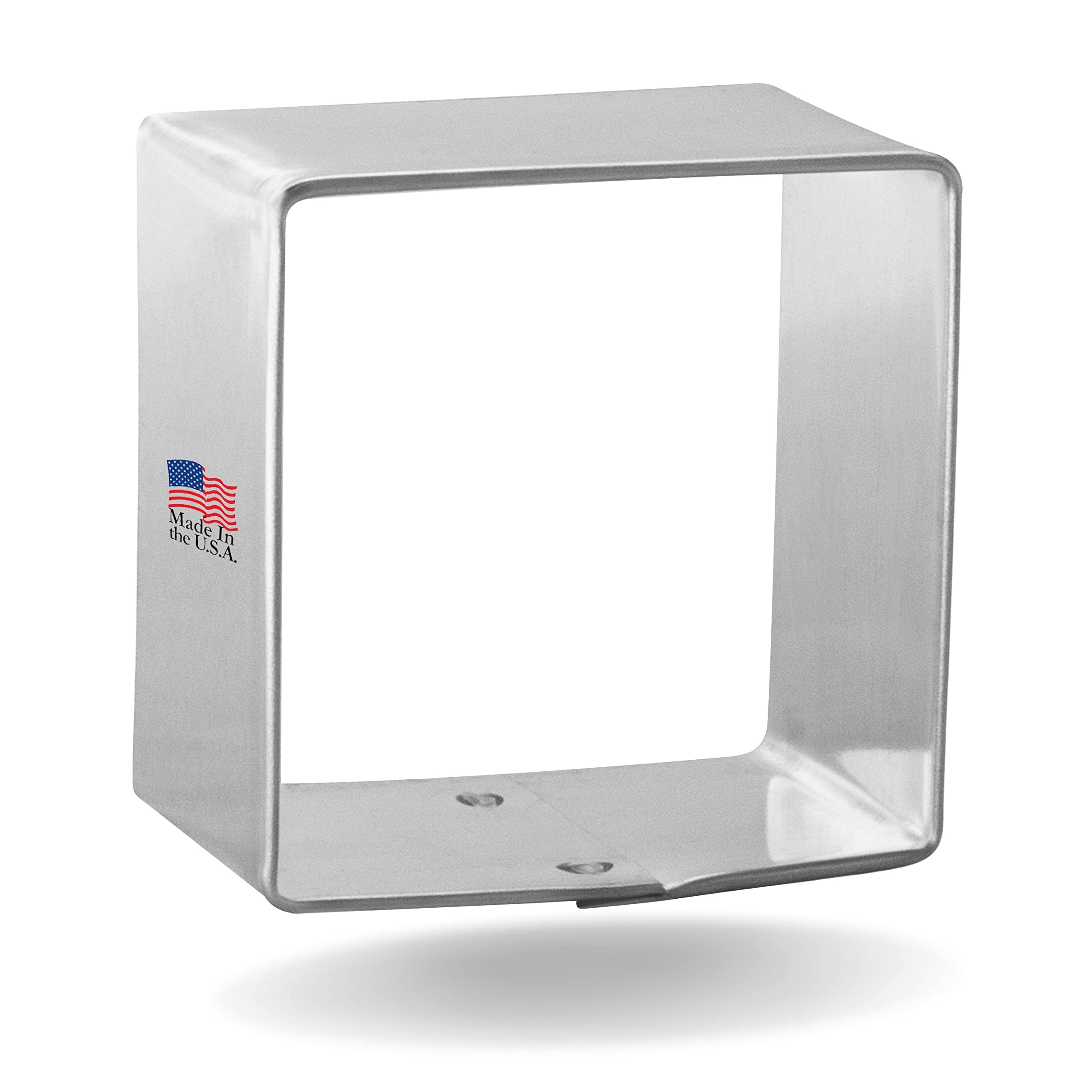 Foose Cookie Cutters 1.5 in Square Geometric Metal Cookie Cutter Shapes Made in USA, Silver