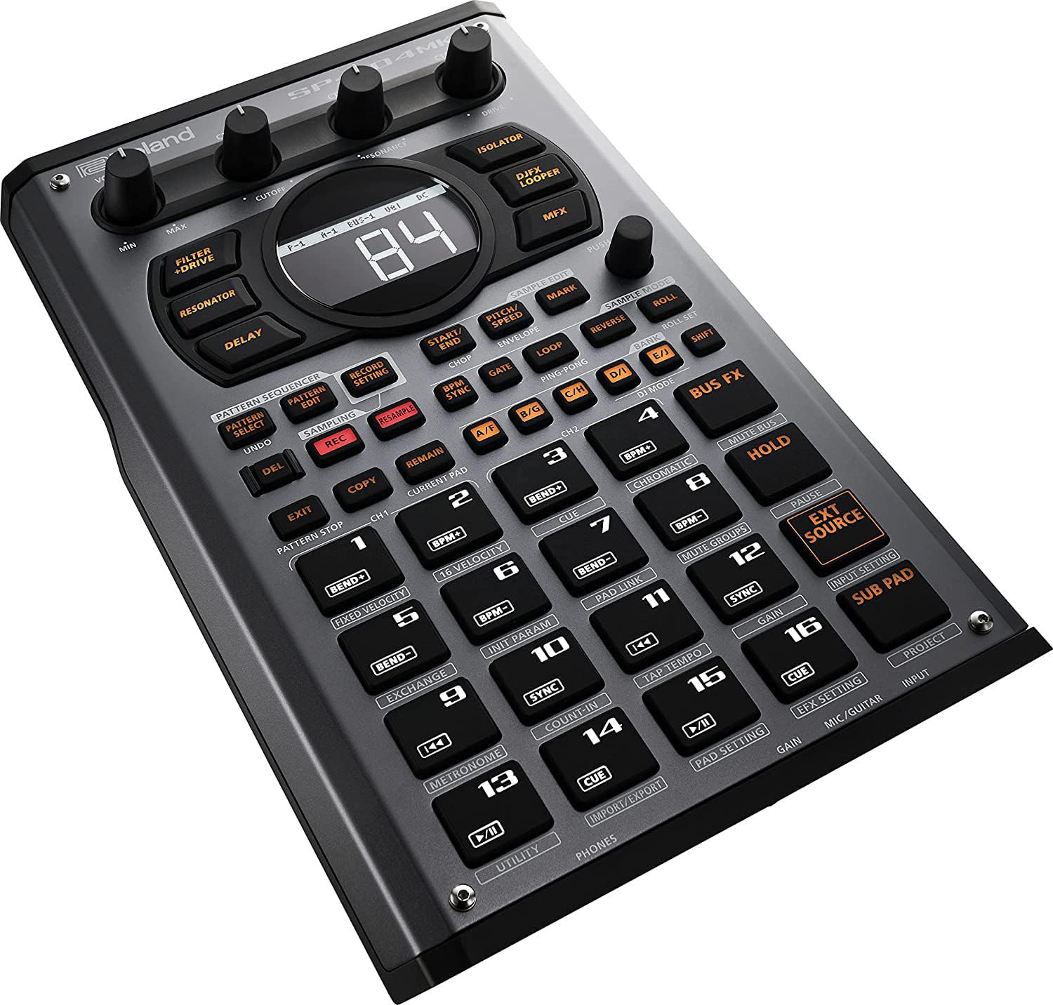 Roland SP-404MKII Creative Sampler und Effector Bundle mit MIDI-Kabel, Instrumentenkabel und Austin Bazaar Poliertuch