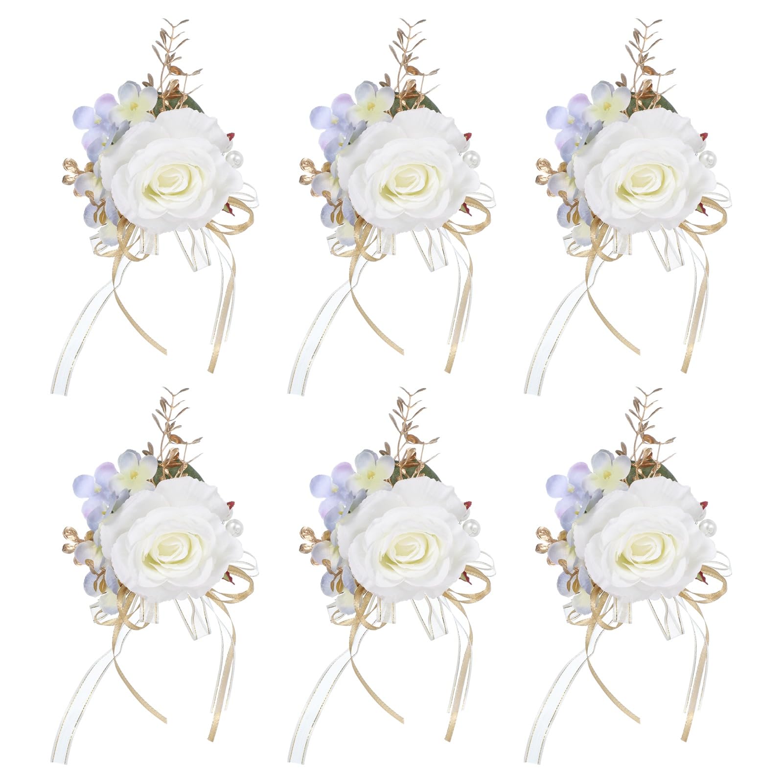 Boutonnière blanche fleur artificielle rose raffinée costume de cérémonie