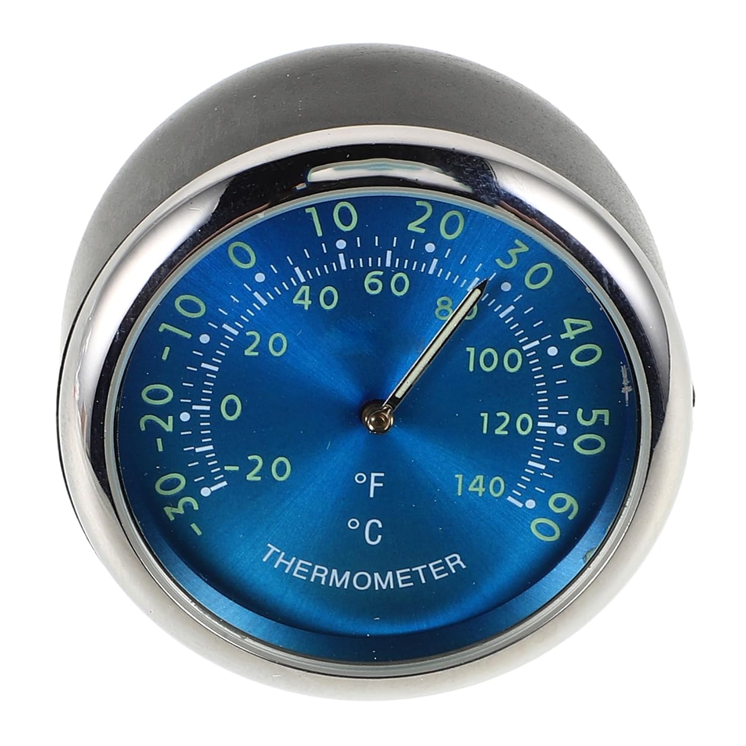 Luminous Blue Car Dashboard Thermometer Clock with Quartz Timekeeping Mini Electronic Temperature Monitor for Vehicle Interior Nightlight Display for Driving