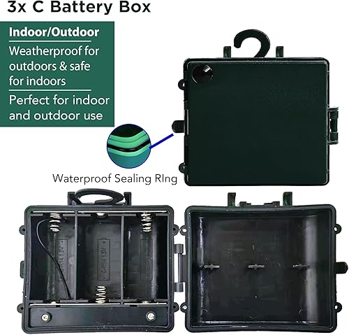 Miniatura 4 de Brite Star Litte Lite - Guirnalda de pino iluminada LED de 35 Lt y 18 pies, funciona con pilas, color blanco cálido