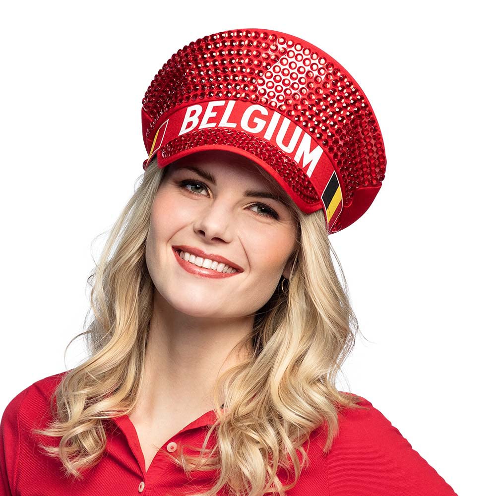 Boland Frankreich-Mütze – Unisex, Erwachsene, Mit Steinen Verziert, Für EM, WM, Fanpartys & Mottoparty