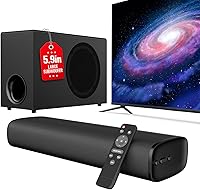 Videadio Upgraded TV Soundbar with 110W 5.9" Subwoofer, Deep Bass, Bluetooth 5.4, ARC/Optical - Surround Sound for PC/Gaming (4.4 Stars)