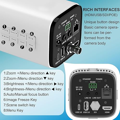 Miniatura 2 de Cámara de caja, cámaras Bullet 20X, cámara 4KP60 UHD con micrófono USB/SDI con botones de operación, soporta control remoto infrarrojo y control IP