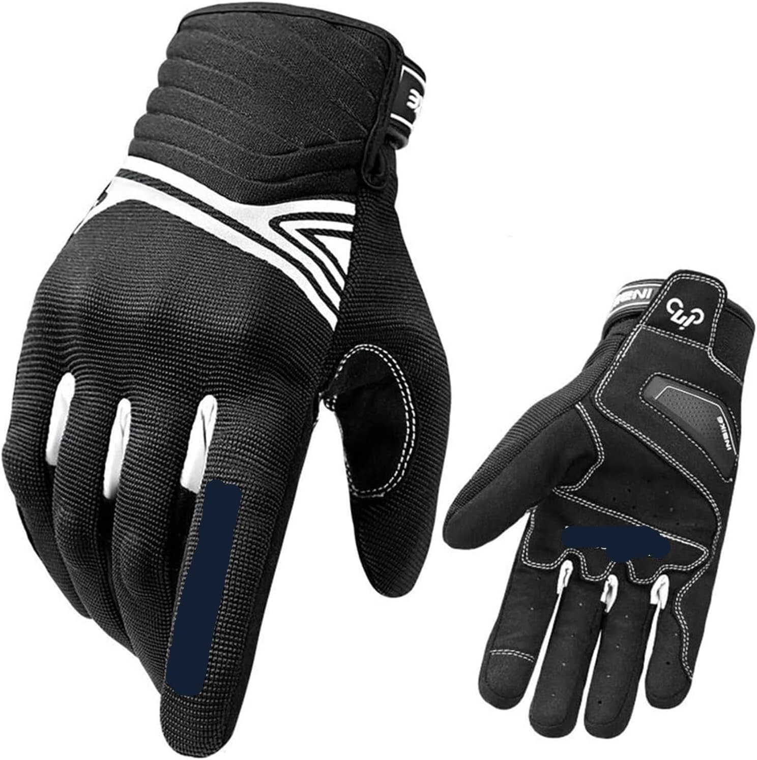 Guantes De Bicicleta De Montaña Guante A Prueba De Golpes Ciclismo Transpirable Montar MTB Bicicleta Bicicleta Pantalla Táctil De Dedo Completo(Black,S)