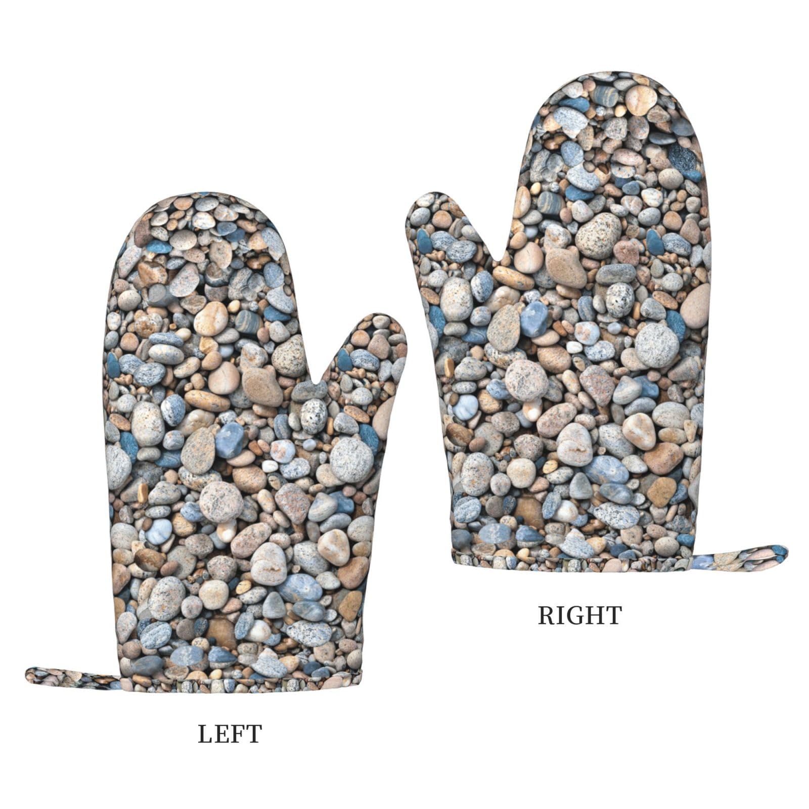 Pebble Stone Pattern drukowane żaroodporne rękawice i podkładki silikonowe rękawice kuchenne