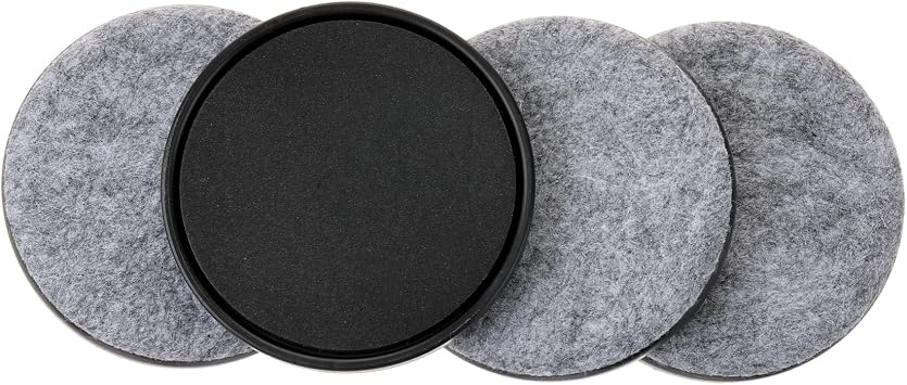 Felt Furniture Sliders for Hardwood Floors - Furnigear 4 PCS 3 12" Furniture Moving Pads Sliders Heavy Duty Felt Sliders Chair Leg Floor Protectors - Move Your Furniture Easily & Safety Gray+Black