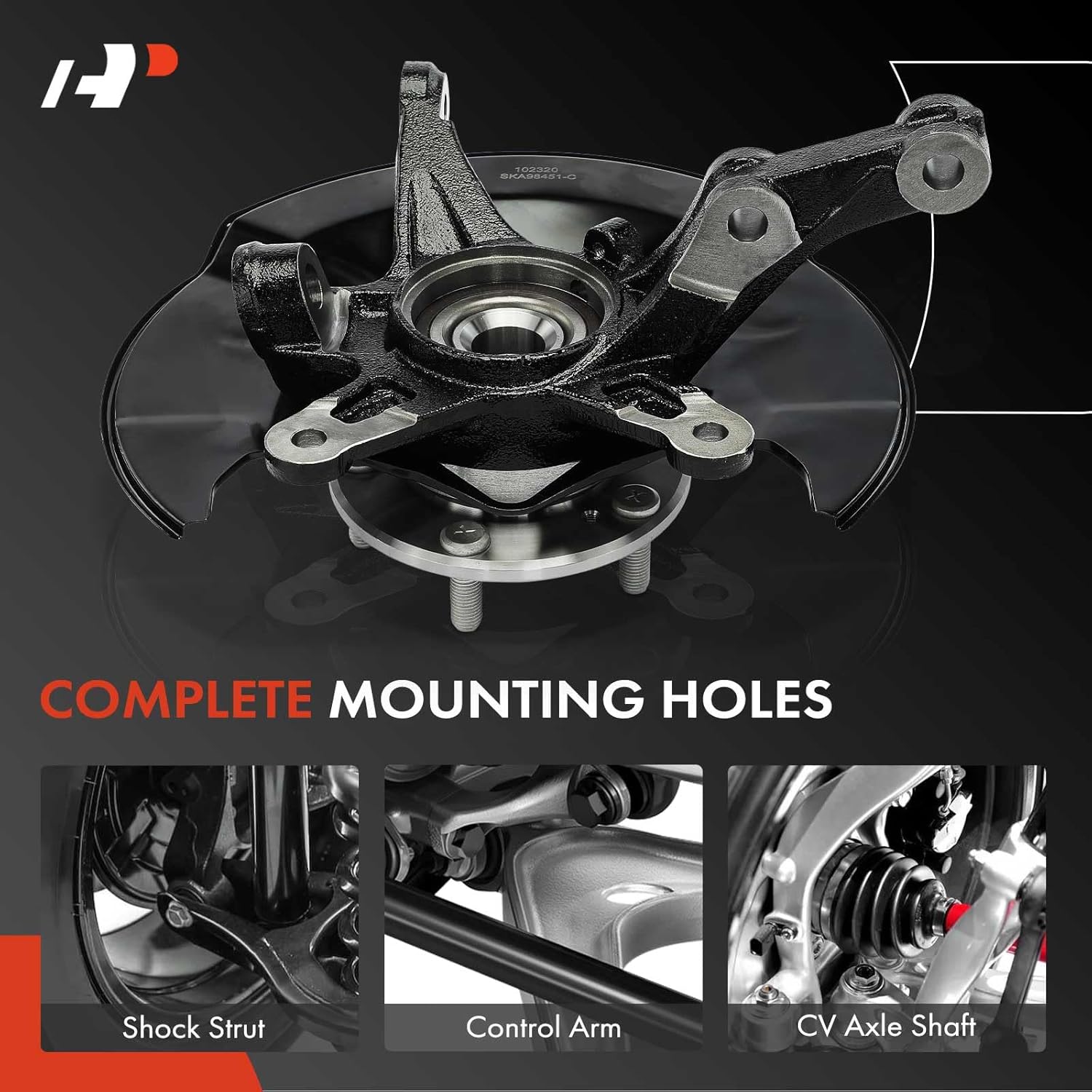 A-Premium 2x Front Left and Right Steering Knuckle & Wheel Bearing Hub Assembly Compatible with Honda Civic 2006-2011, Without Si MUGEN Si Model, Driver and Passenger Side