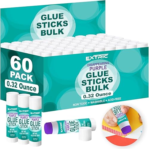 Miniatura 12 de Barras de pegamento púrpura para niños, pegamento a granel para aula, 6 unidades, 0.32 onzas para todo propósito, lavable para niños, escuela y uso