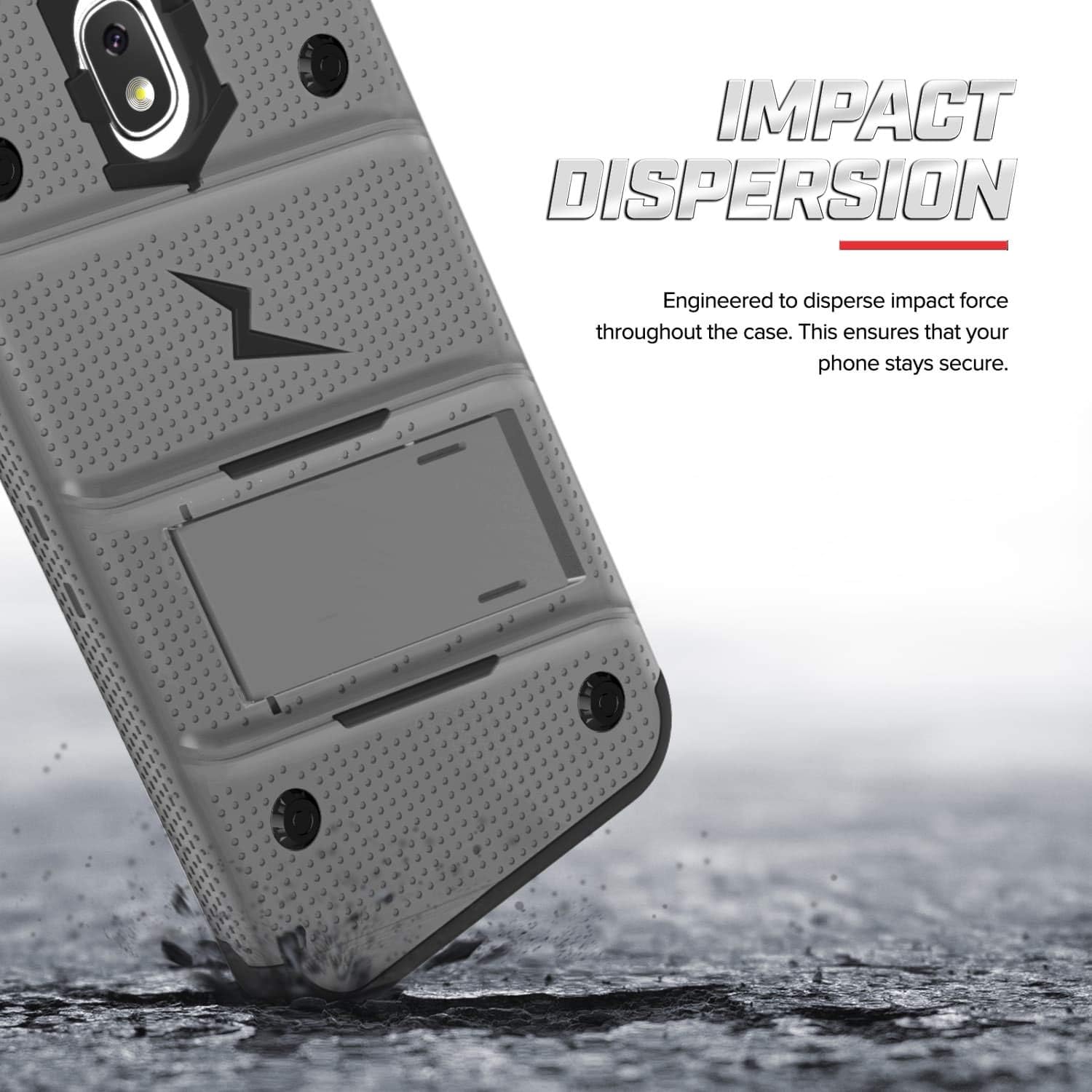 ZIZO Bolt Series Compatible with Galaxy J7 2018 Case Military Grade Drop Tested with Tempered Glass Screen Protector Holster Galaxy J7 Refine J7 Star