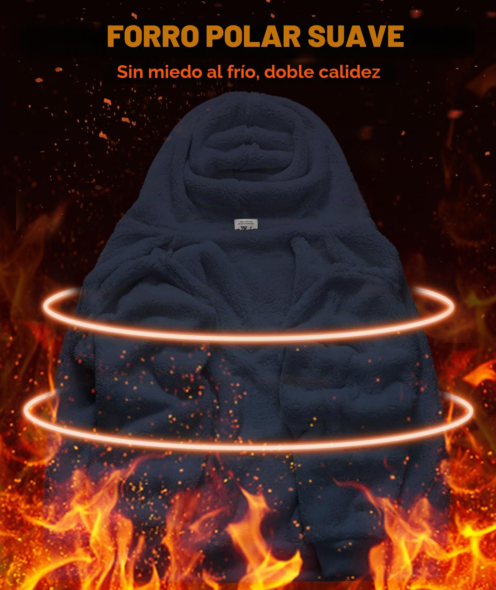 JACKETOWN Sudadera con Capucha para Hombres Engrosada Sudadera con Capucha para Hombres Chaqueta de Invierno de Lana térmica Sudadera con Capucha