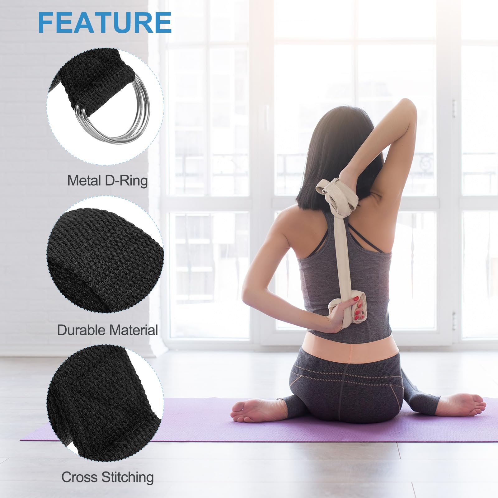 PATIKIL Yoga Strap for Stretching 6 Feet - Image 3