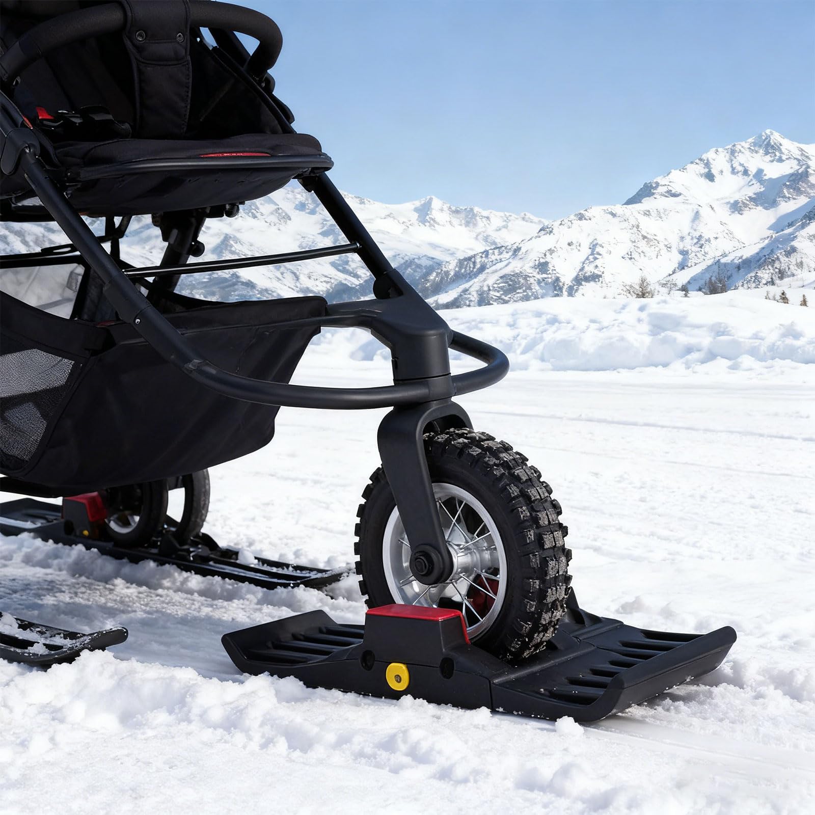 Adattatore per passeggini da 58 mm | Adattatore da sci per sedia a rotelle, 1,4 kg, costruzione leggera, attività invernale sicura, configurazioni, durata