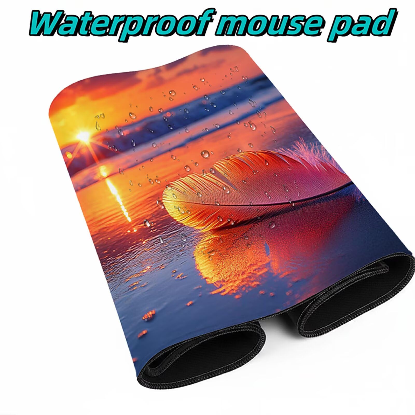 Podkładka pod mysz plażową podkładka pod mysz gamingowa podkładka pod mysz z piórem Zszyte krawędzie ulepszona dokładność i szybkość do dekoracji domu biura komputerowego przenośny komputer gracz