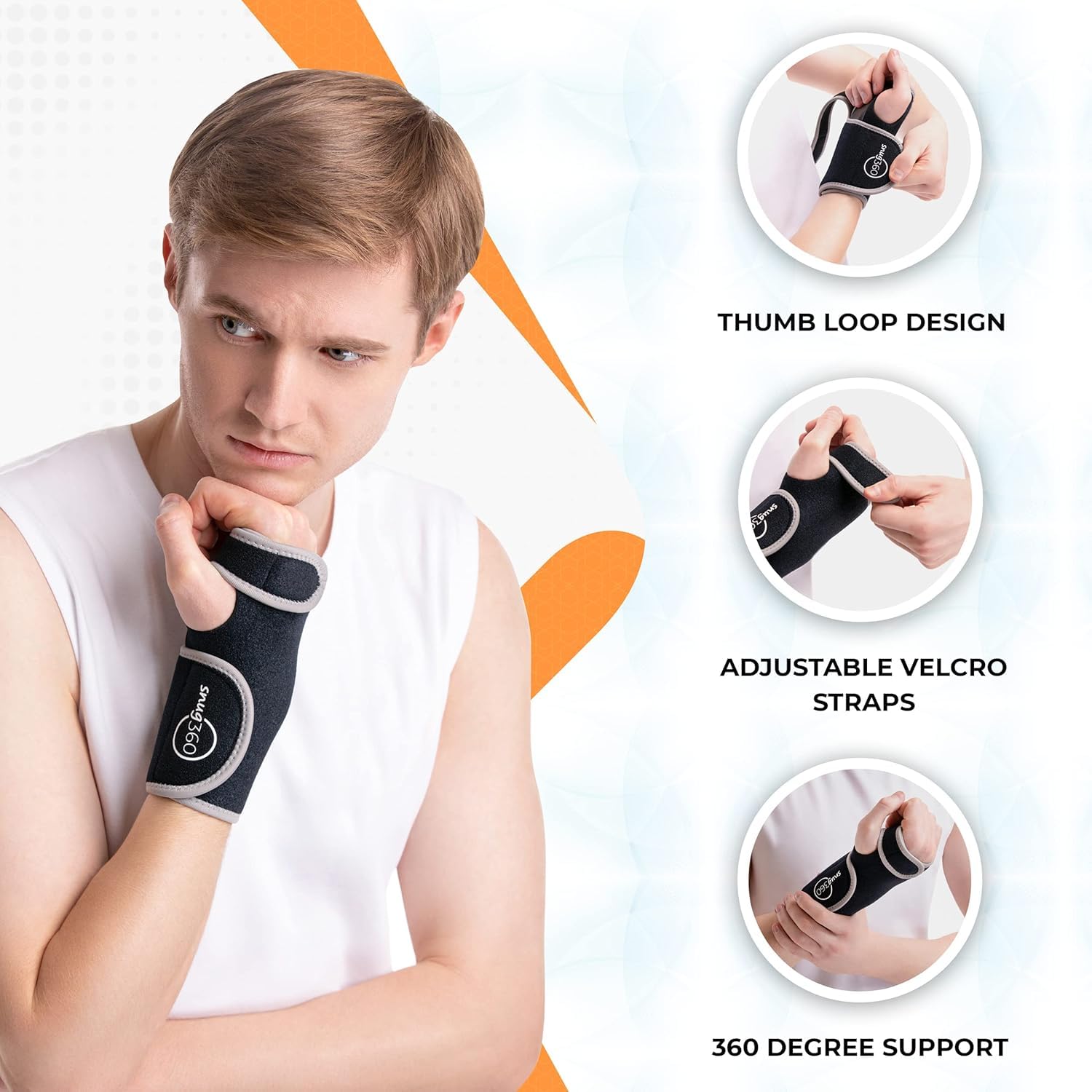 Muñequera con férula – Muñequera ajustable y transpirable para túnel carpiano, tendinitis, artritis, esguinces y fracturas, férula de aluminio extraíble para soporte de muñeca, mano izquierda