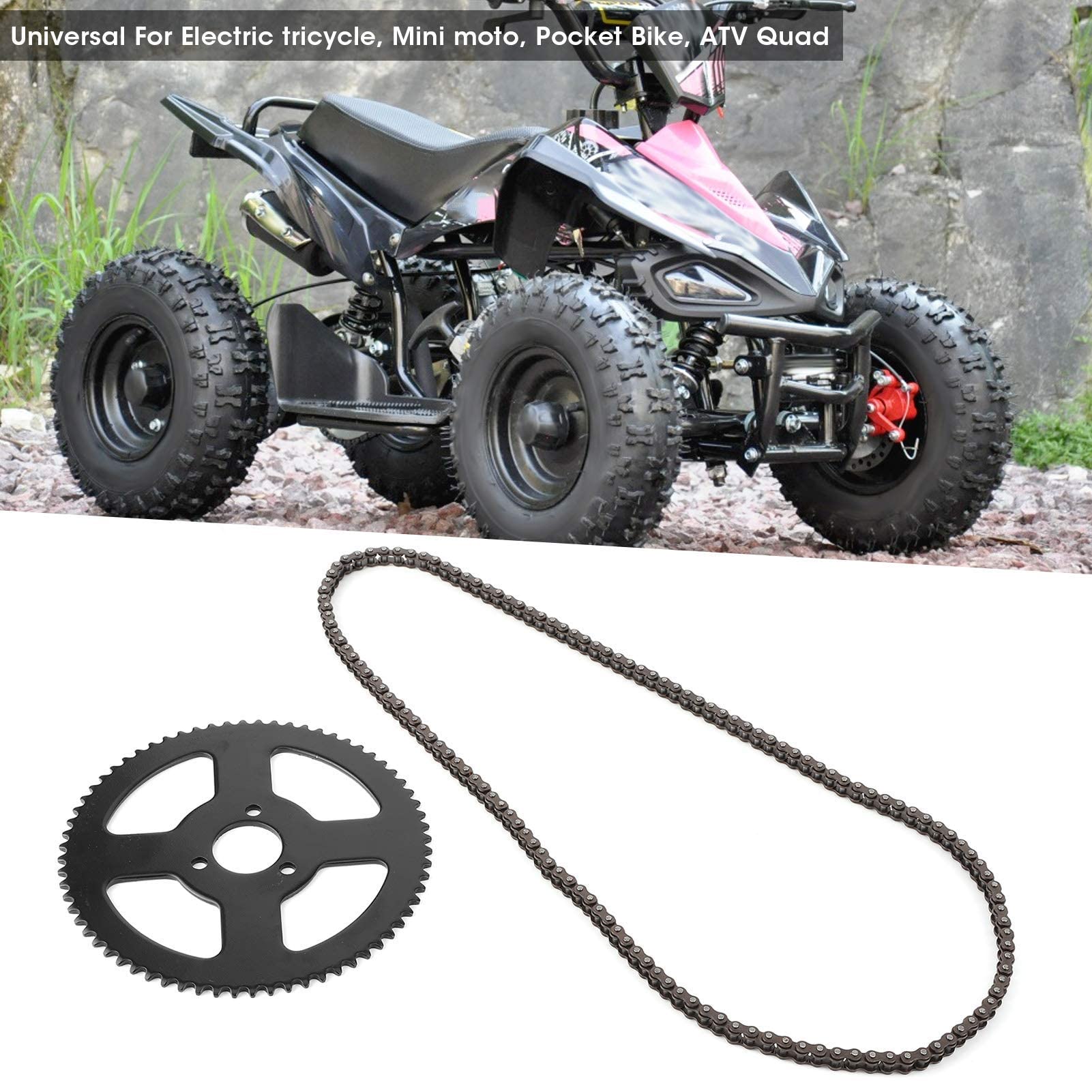 Mini Moto Catene, 25H Catena 144 Maglie Pignone Albero a 2 Tempi per Mini Moto Elettrica Pocket Bike ATV Quad Accesso, Diametro del Pignone Circa 5,5 pollici