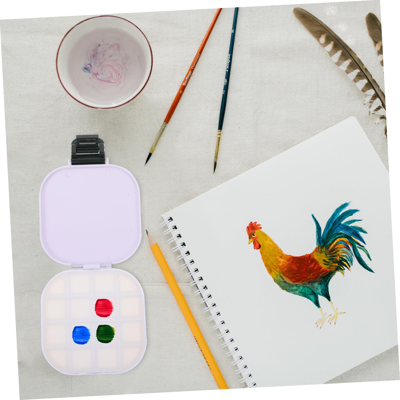 ARTIBETTER 2 Ensembles Boîte De Pigments Aquatiques Cases Palette De Mélange De Couleurs Pratique Et pour Artistes Couleur 2 Pièces * 2
