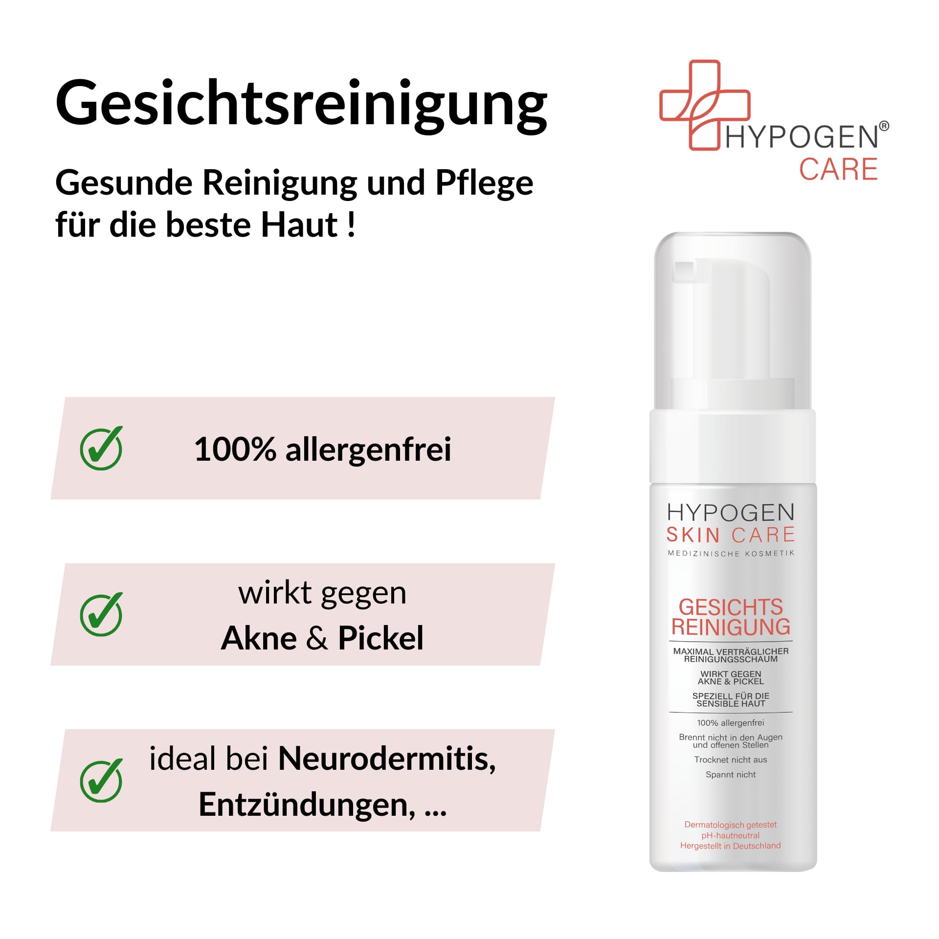 Erfolgsquote > 75% I Anti Akne-Set Gesicht I Klinisch bestätigt I Medizinische Kosmetik von HYPOGEN CARE