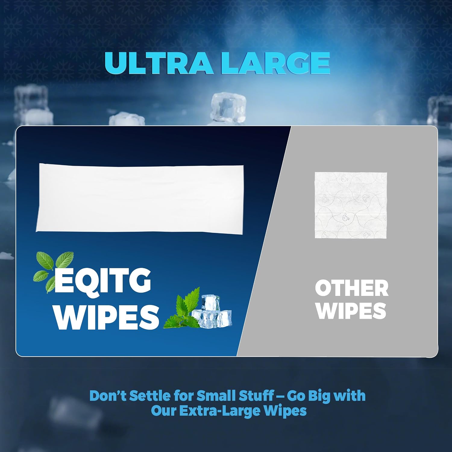 Extra Large Body Wipes (10"x24") - XXL Rinse Free Shower Wipes for Camping, Gym & Post Workout - Individually Wrapped, Mint Scented Cleansing Cloths for Adults (15 Count)