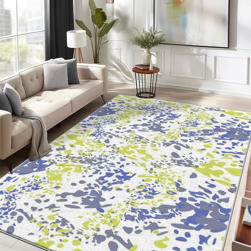 Tapis lavable antidérapant moderne abstrait 90x120 cm pour entrée et bureau