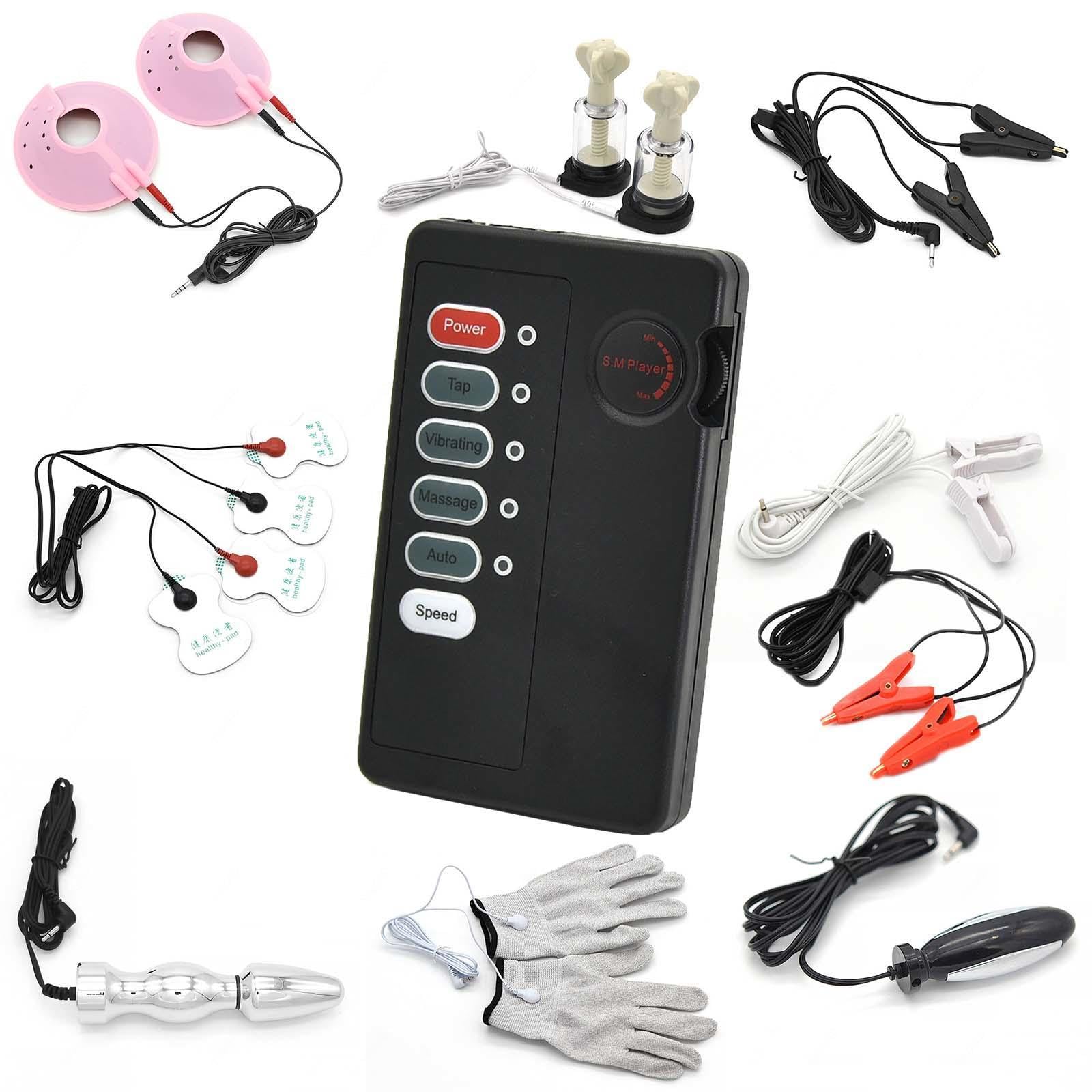 Estim Elektro Schock Sex Toys, Analplug Analdildo Buttplug Massage Pads Brust Nippel Sauger Klemmen SM Massageelektroschock Sexspielzeug für Frauen Männer und Paare