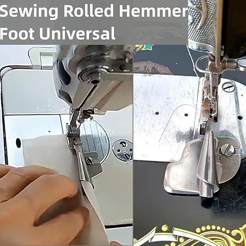 Miniatura 5 de Pie de dobladillo enrollado para coser, 8 piezas, 8 tamaños de dobladillo enrollado ancho, máquina de coser de pie prensatelas con bobinas, pie de