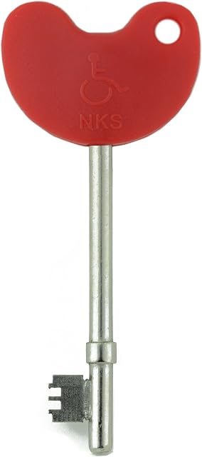 Lokko Radar Disabled Toilet Key - Official Easy Turn NKS All Access Key with Easy-to-find Bright Red Large Ergonomic Head and Braille Text