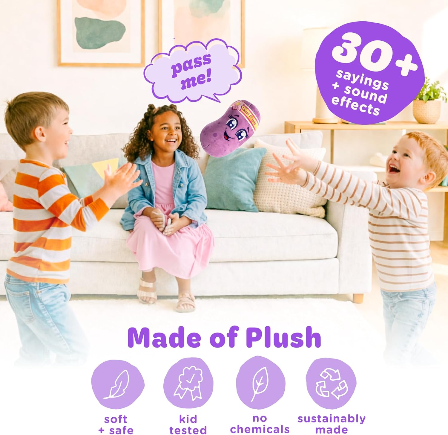 Move2Play, Pass The Potato | Hilariously Wild & Fun Kids Game | Easter Gift for Kids | Easter Basket Stuffer | Indoor/Outdoor Toy for Toddlers & Kids Ages 3-8+ | Summer & Camping Fun