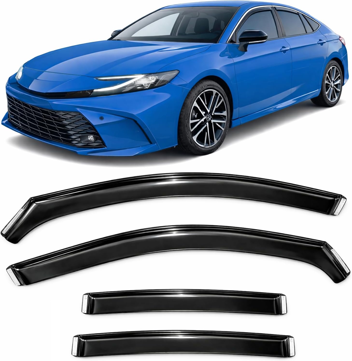 2025 2026 in-Channel Rain Guards for Toyota Camry Side Window Visor Deflectors LE SE XLE XSE