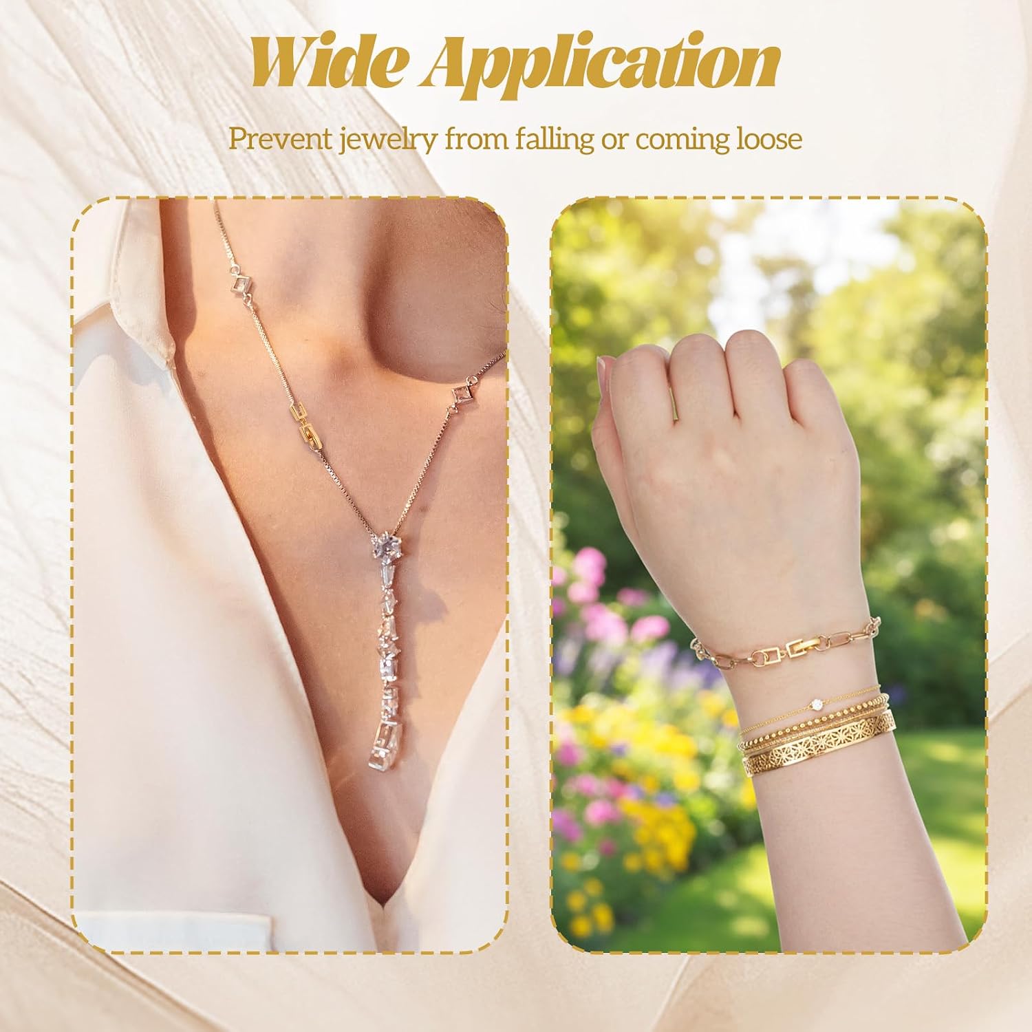 6Pcs Gold Bracelet Extender, Necklace Extender Jewelry Clasps Women Foldover Clip Link Extensions for Necklace Extension Bracelet Extension Women's Jewelry Making Repair Kit