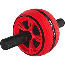 FFitnes FFITNESS ABS Wheel with Mat, Large Non Slip Wheel for Abdominals Unisex Adult, White/Red, Unique