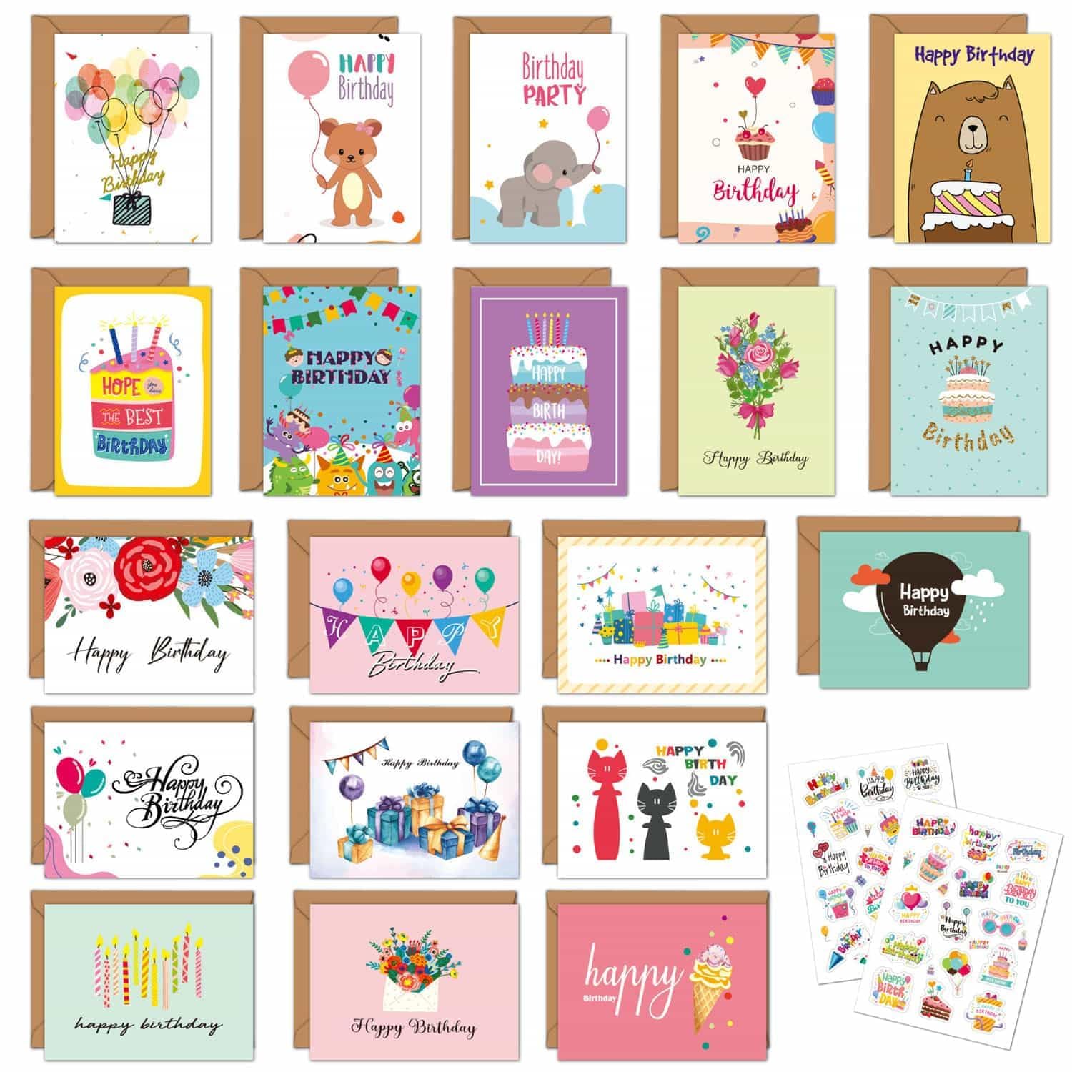 Khazna 20 Pcs Kids Greeting Card Making Kit, Thank You Card Kit DIY Handmade Card Making Supplies Art Crafts Crafty Set