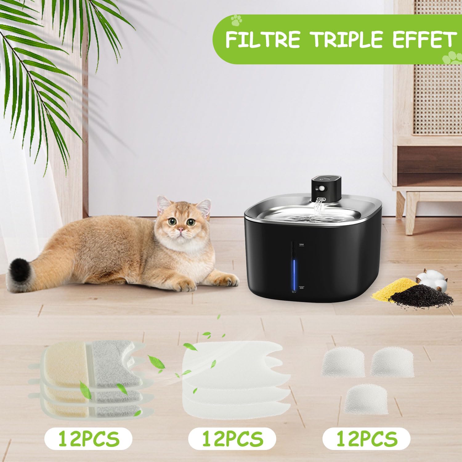 EPLZON 12 Packs YPD-C004 Cat Fountain Filter for 4L Fountain - Image 3
