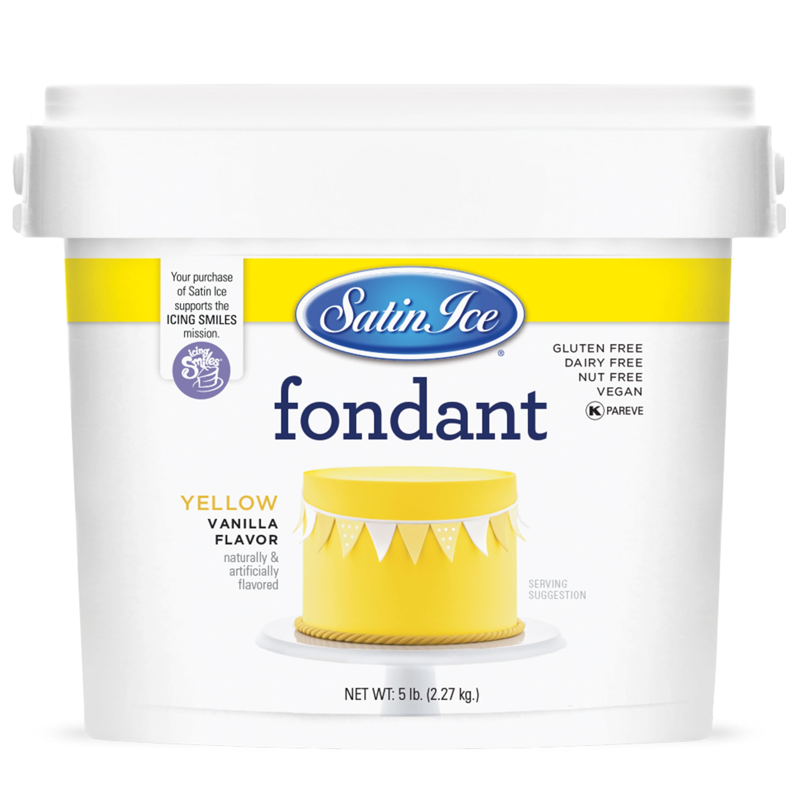Satin Ice Fondant for Cake Decorating, Yellow (5 Pound)