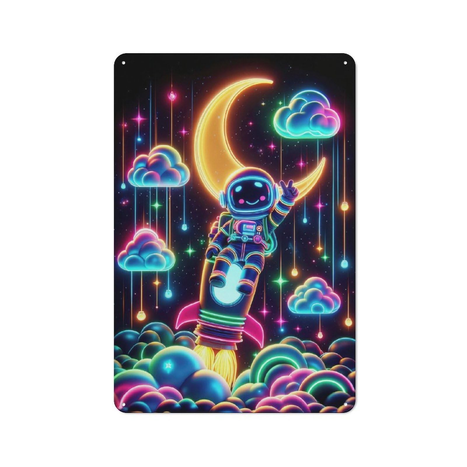 30x20cm Retro Metal Sign with NEON SPACE for Café Or Restaurant, for Collectors Decorating Cafés And Restaurants