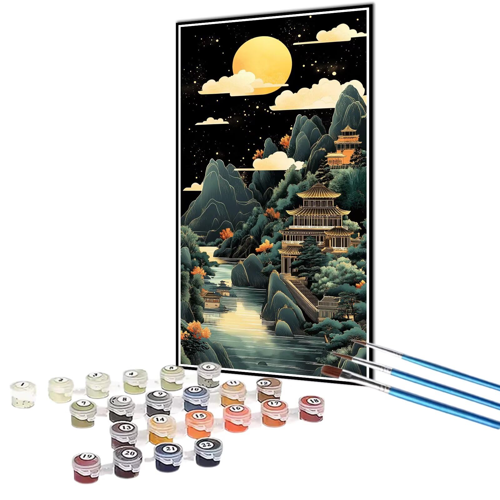 Amazon.co.jp: DIY Paint by Numbers 星空数字油絵山簡単大人初心者