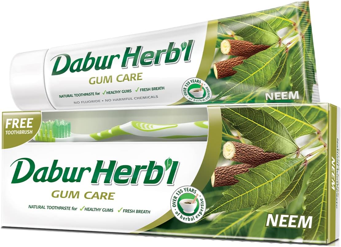 Dabur Herbal Neem Toothpaste, 150 gm + Brush Buy Online at Best Price