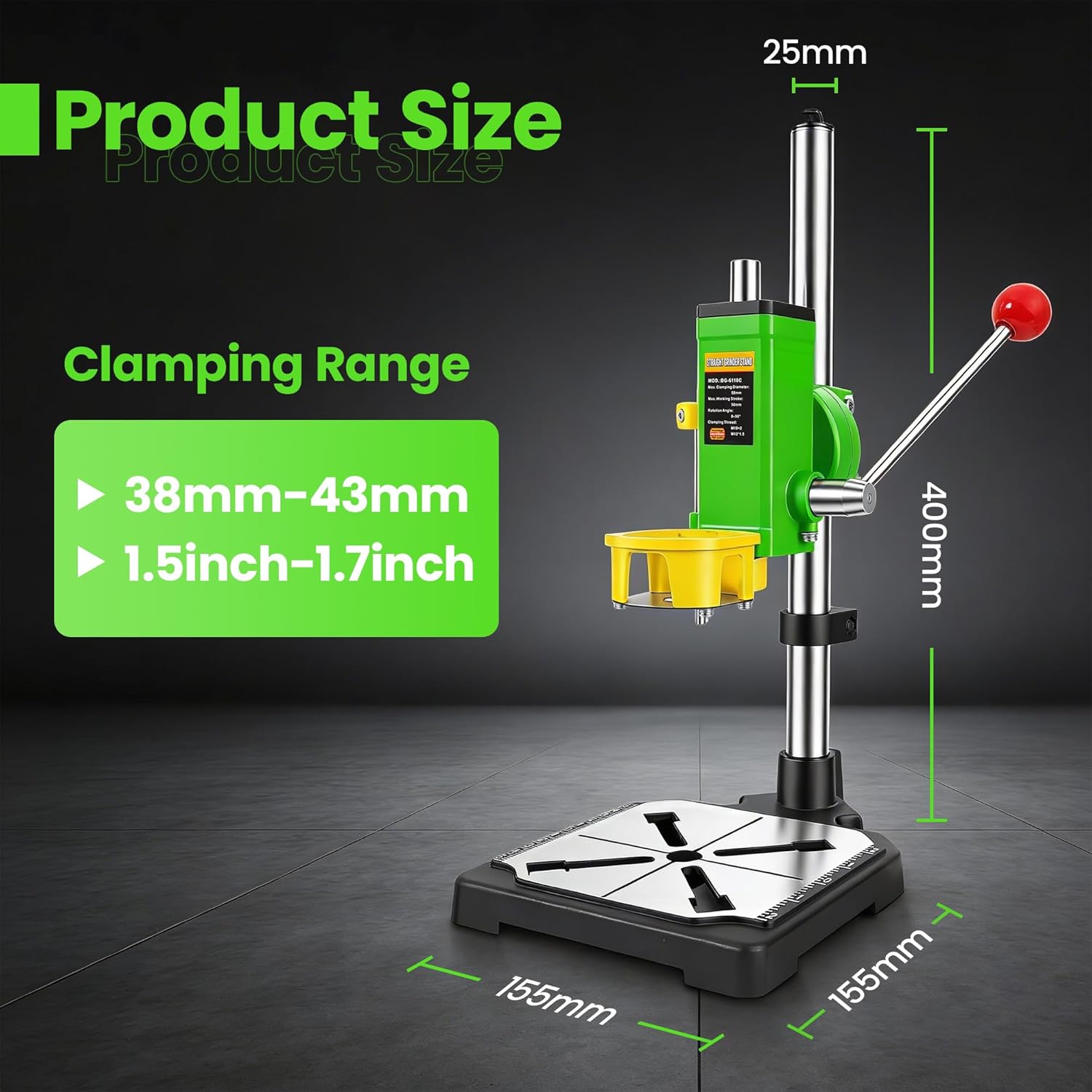 HARDELL Rotary Tool Kit with Stand – 180W Corded Rotary Tool 6 Variable Speeds 8000-35000 RPM, 61 Accessories, Plus Upgrade Drill Press Stand with 90° Rotating Frame for Sanding, Polishing, Cutting