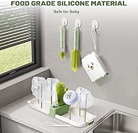 Vista 2 de Juego de cepillos limpiadores de biberones para bebés, juego de cepillos limpiadores de botellas, kit portátil de limpieza de botellas, cepillo