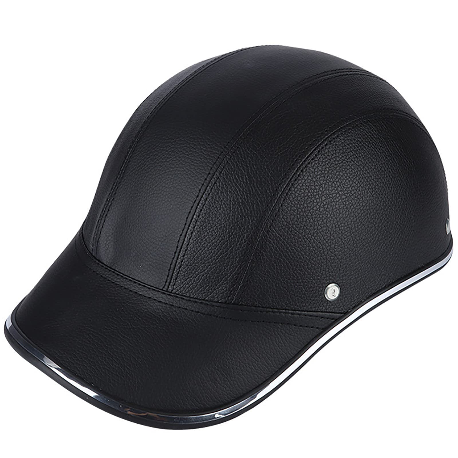 Gorra Béisbol Estilo Motocicleta Casco Bicicleta Visera Anti-UV, Casco Cara Semiabierta con Correa Ajustable, Casco Seguridad Protección Cabeza Retro D