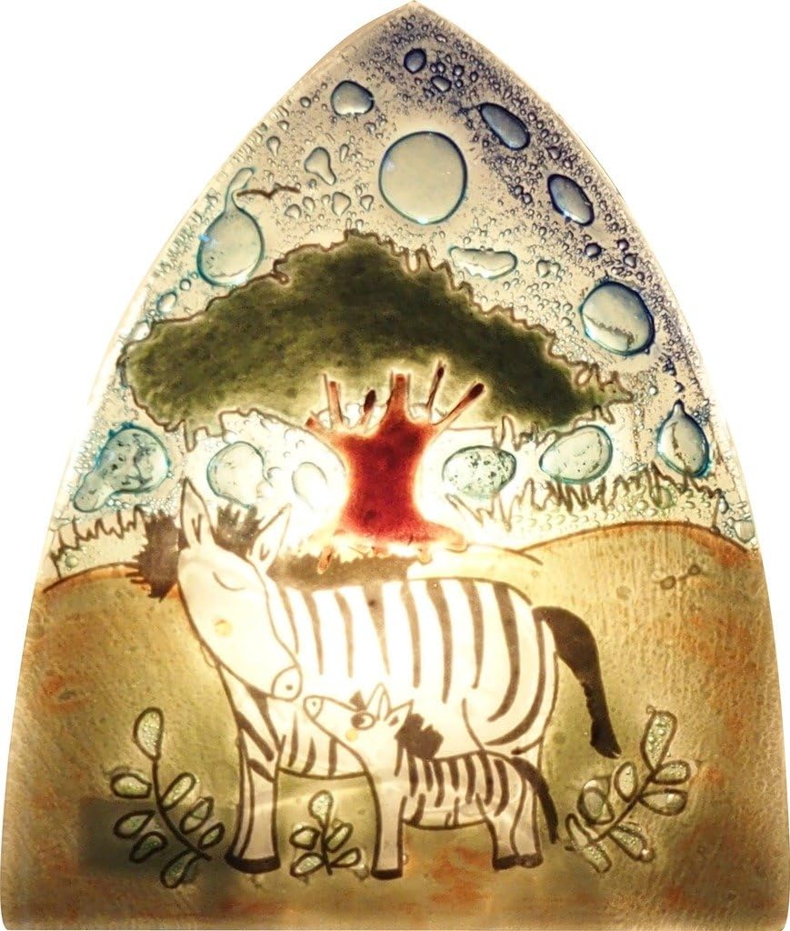 Handmade Fused Glass Night Light (Tree and Hedgehog)