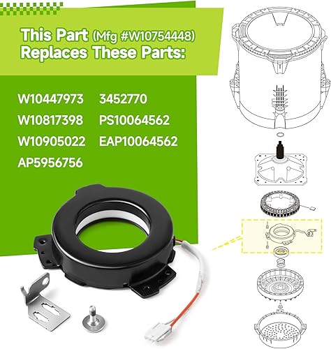 Miniatura 5 de W10754448 Embrague de arandela compatible con Whirlpool Maytag Kenmore Crosley, pieza de repuesto W10447973 W10817398 W10905022 AP5956756 3452770