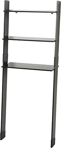 Miniatura 12 de Zenna Home Torre de lino de baño estilo escalera en negro mate Mate negro,Espresso