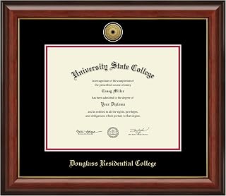 Rutgers University Douglass Residential College 11" w x 8.5" h Diploma Frame - Fits bachelor's (Earned Any Year) and master's/phd (Awarded Spring 2013 Or Prior)