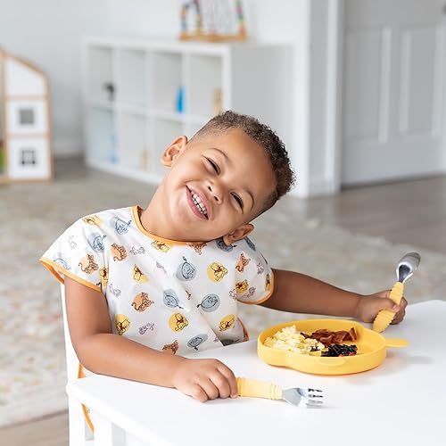 Miniatura 2 de Bumkins Baberos para bebés y niños pequeños, baberos para niñas y niños, grandes para 1-3 años, babero impermeable de manga corta para niños