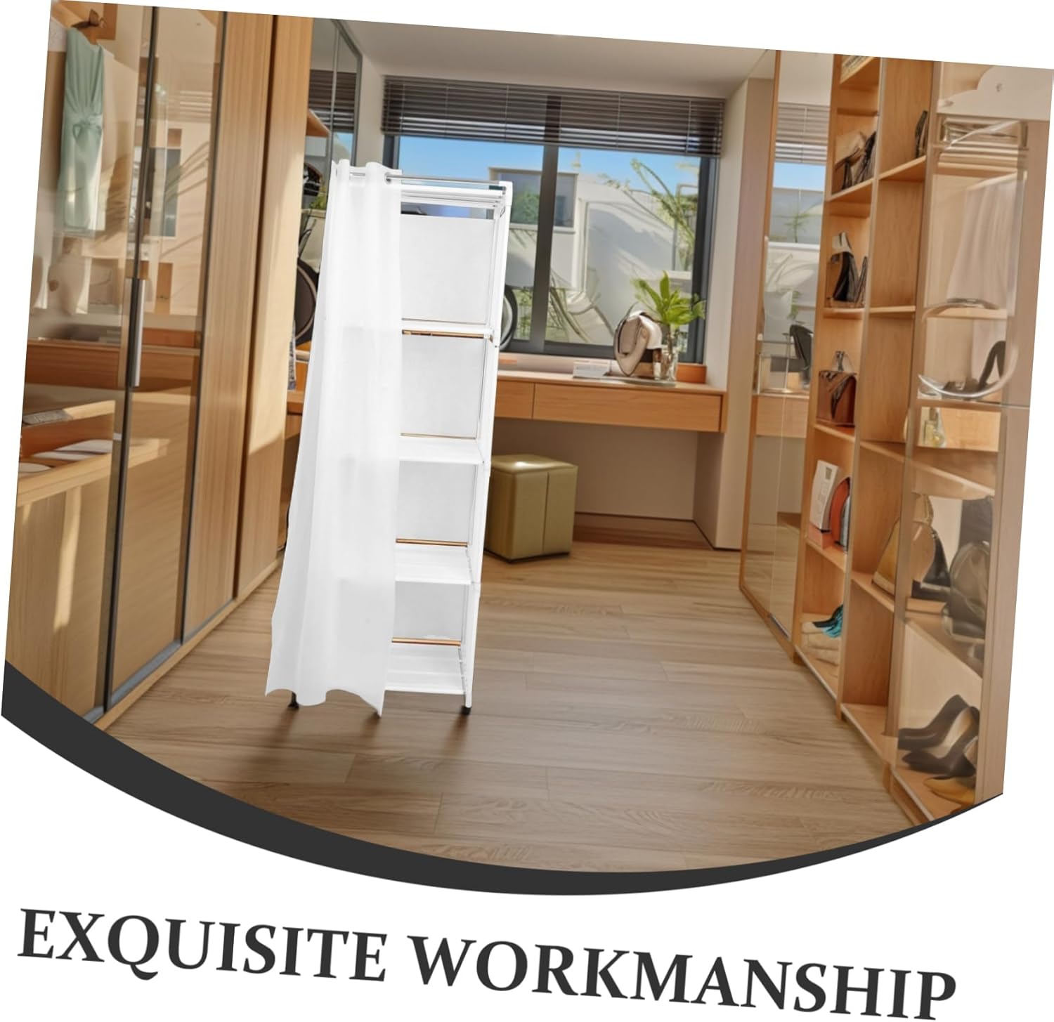 IMIKEYA Multi-Layer Mini Closet Organizer with Shelves Freestanding White Storage Cabinet for Clothes Laundry Room Bedroom or Bathroom Use